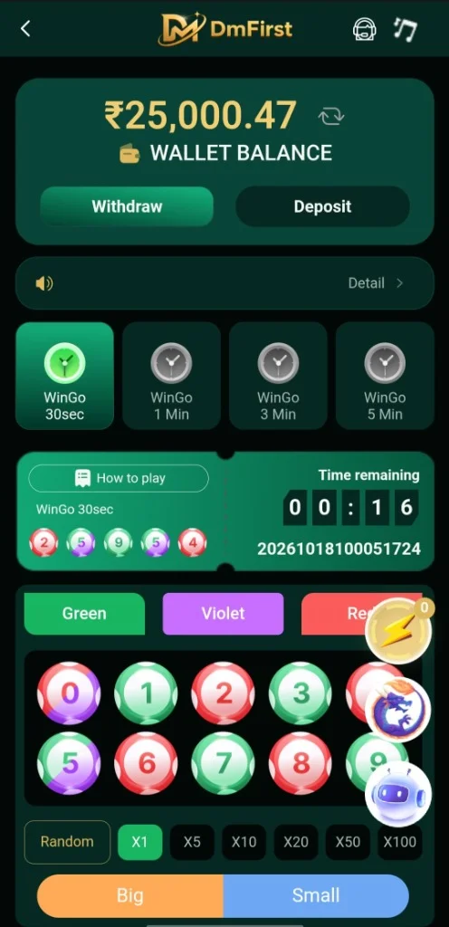 DMFirst Win Go Prediction Interface
